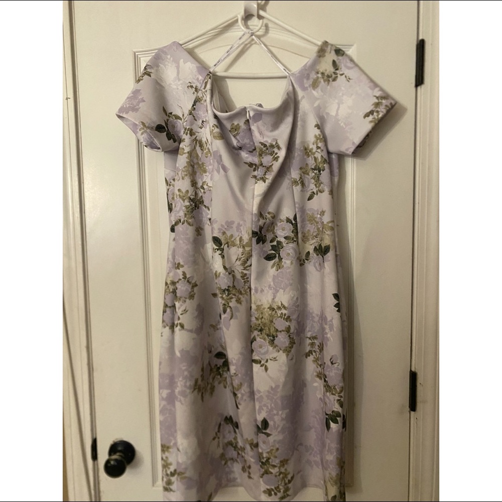 Calvin Klein Women's Off-The-Shoulder Floral Scuba Sheath Dress